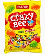 CRAZY BEE – flavored gelatin candies : lemon, orange, strawberry, grapefruit, cranberry.
